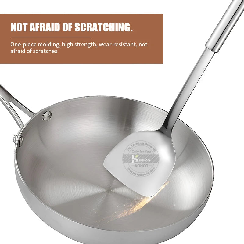 Frying Pan 26cm Stainless Steel Flat Bottom Uncoated Cookware Anti-Scald Handle