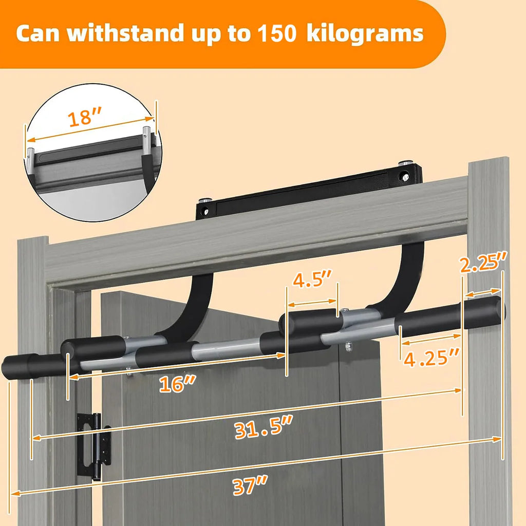 Pull Up Bar Portable Adjustable Door Frame Fitness Training Bar No Drill Installation
