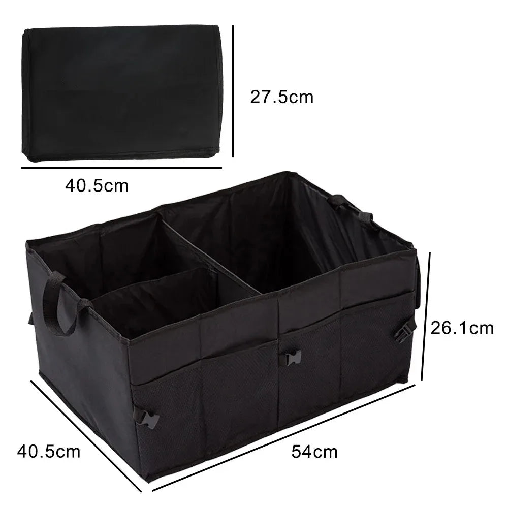 Car Boot Organiser 54 cm Collapsible Cargo Storage Box with Handles - Black