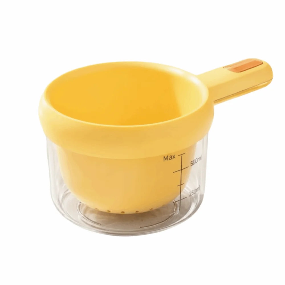 Double Layer Drain Basket 22cm Fruit Vegetable Washer With Water Catching Container - Yellow