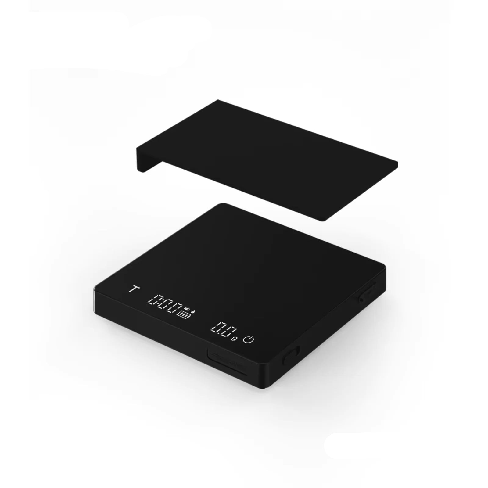 Digital Kitchen Coffee Scale – High Precision 2000g/0.1g – Rechargeable USB Espresso & Home Barista Electronic Scale – Black 2.0