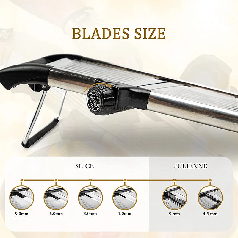 Adjustable Mandoline Slicer Stainless Steel Vegetable Cutter for Fruits and Veggies