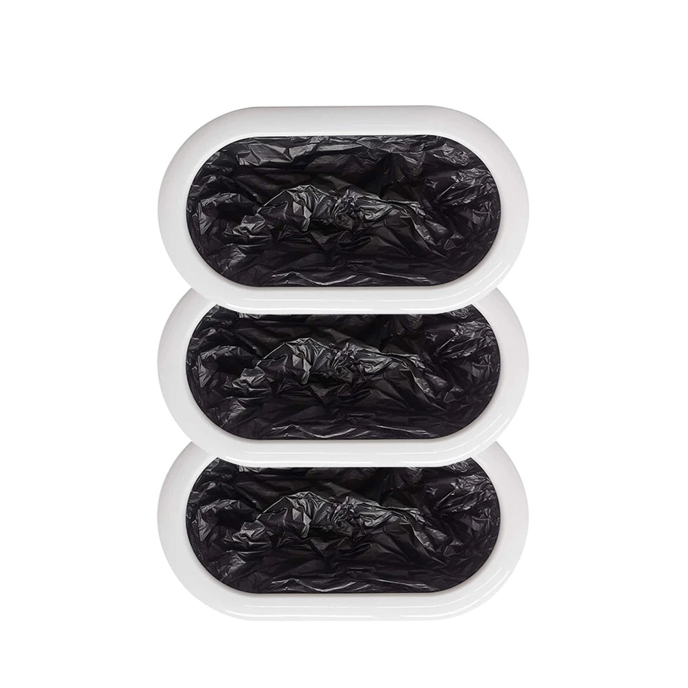 Trash Bag Refill 3 Pack Replacement Ring Cartridge Flat Top Waste Bag Liners