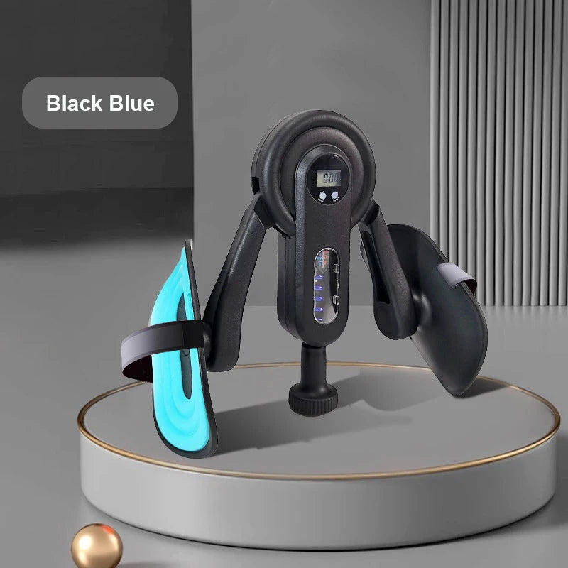 Pelvic Floor Muscle Trainer Leg Clamp Adjustable Inner Thigh Exercise Device - Black Blue