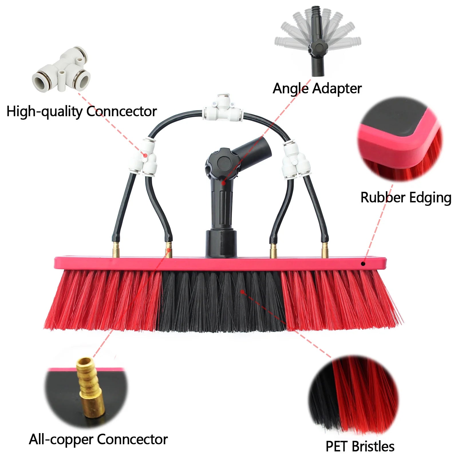 Portable Water Fed Cleaning Brush Head 550mm High Density Bristle Tool for Window and Solar Panel Cleaning