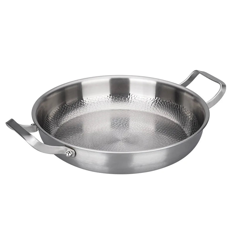 Titanium Alloy Frying Pan 30cm Skillet Hammer Pattern Double Handle