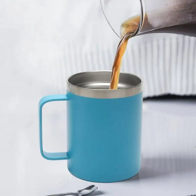 12oz Stainless Steel Insulated Coffee Mug with Handle and Sliding Lid – Purple