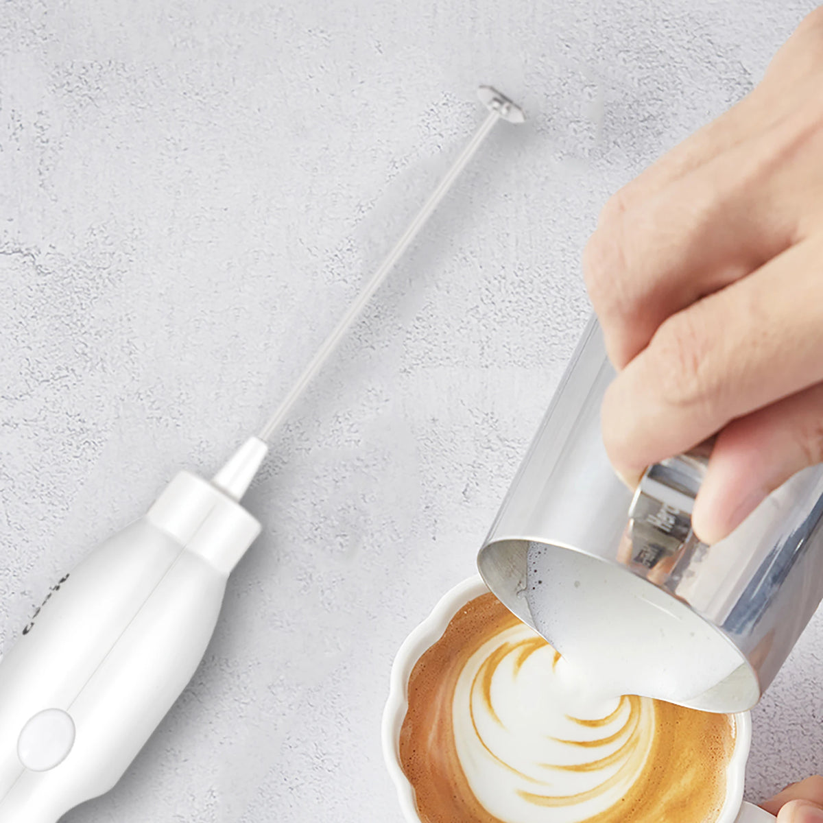 Milk Frother 30 cm Electric 35000 RPM Handheld Coffee Foam Mixer for Latte and Cappuccino