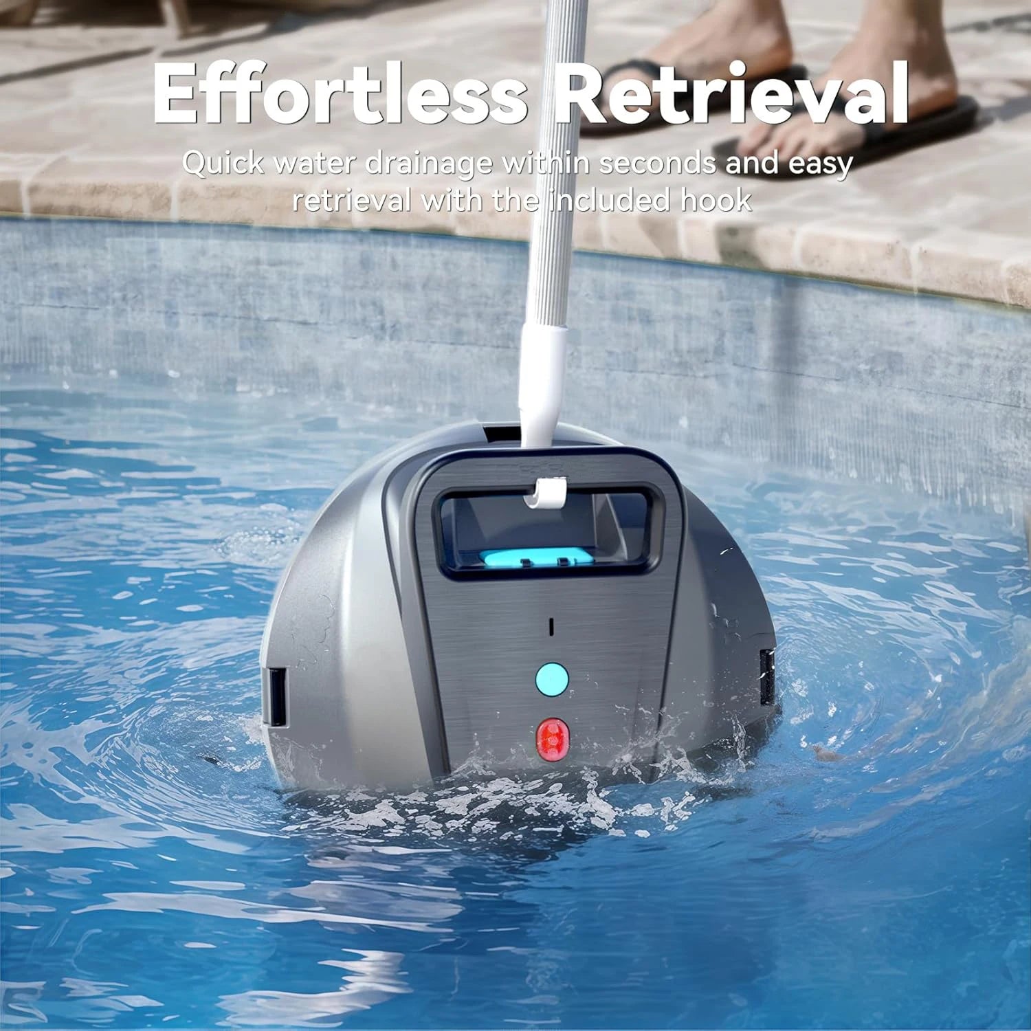 Pool Vacuum Robot 4000mAh Cordless Automatic Cleaner with Twin Motor Suction