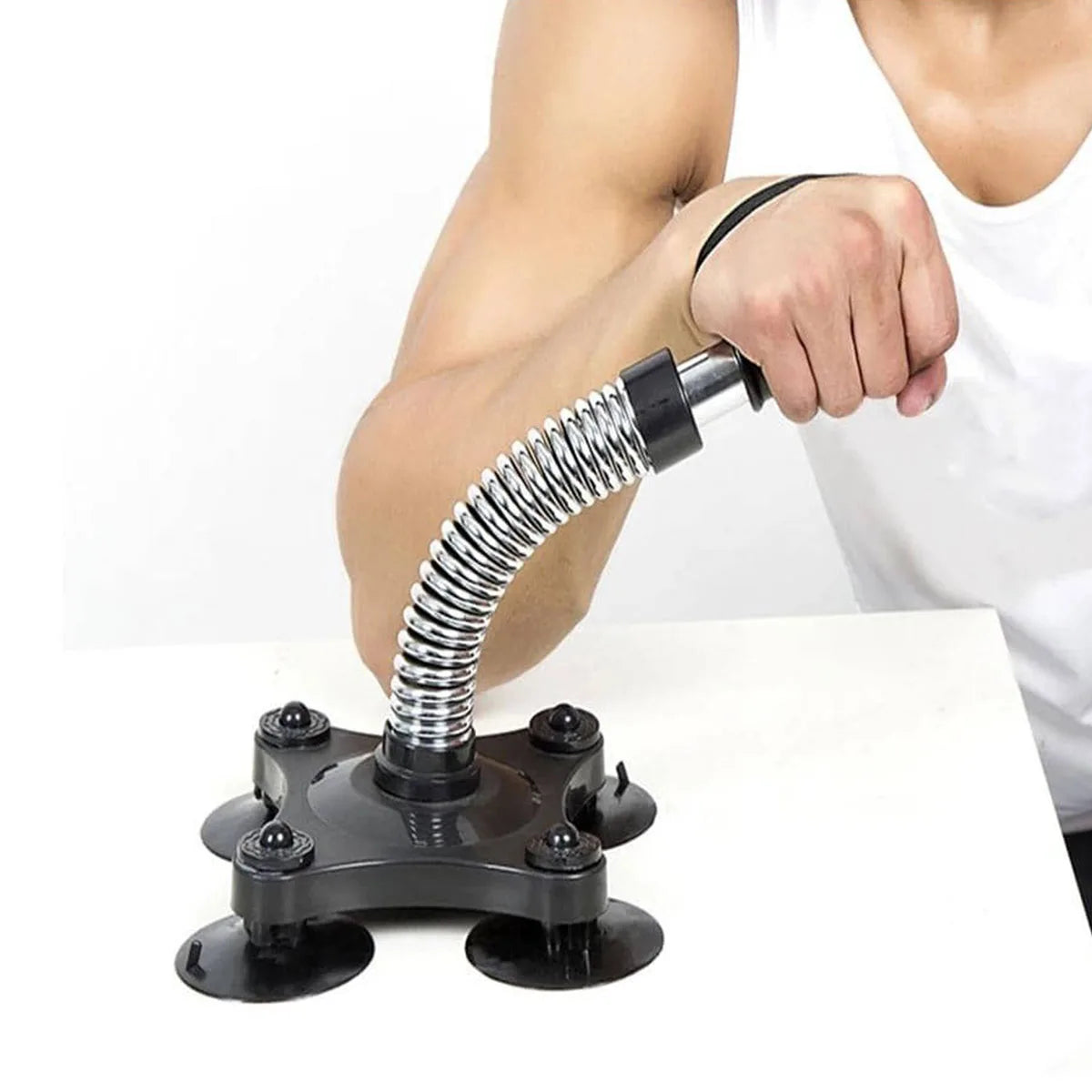 Hand Grip Exerciser Portable Spring Wrist and Forearm Strength Trainer with Suction Base - 35-40Lbs
