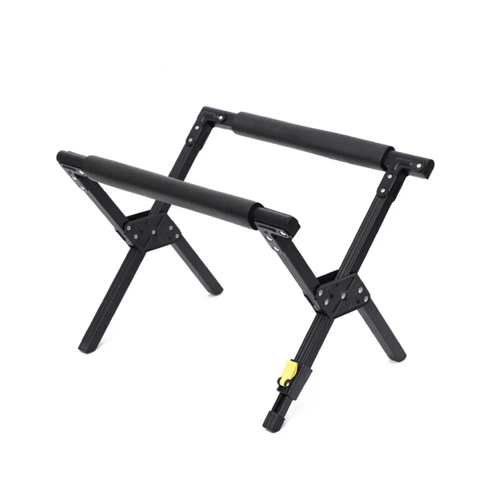 Folding Camping Cooler Rack Adjustable Aluminum Alloy Stand - Black