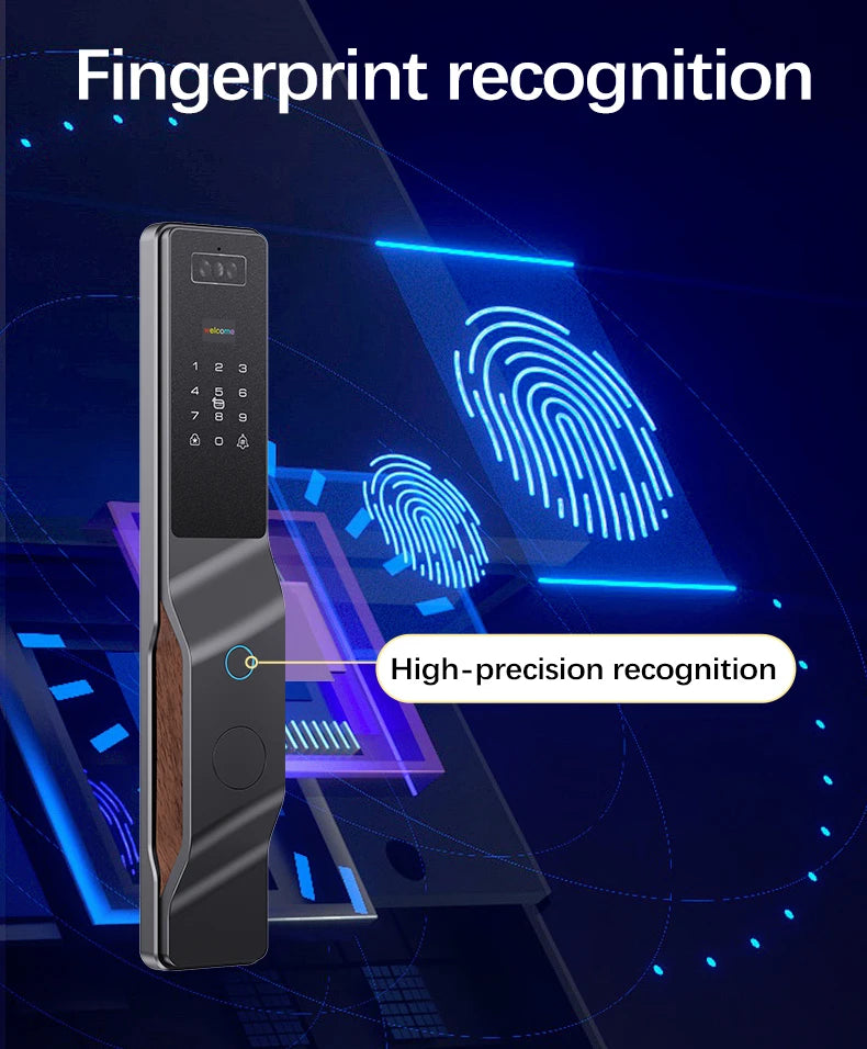 Smart Door Lock 3200mAh WiFi Biometric Access Touch Keypad Aluminium Alloy
