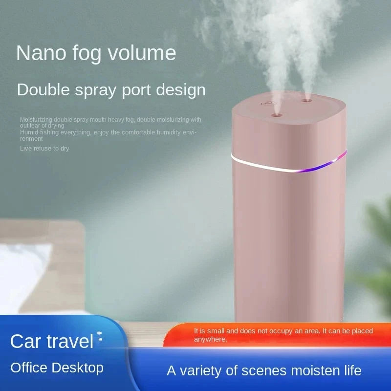 Dual Nozzle Humidifier 600 mL USB Quiet Mist Desk Humidifier - Light Green
