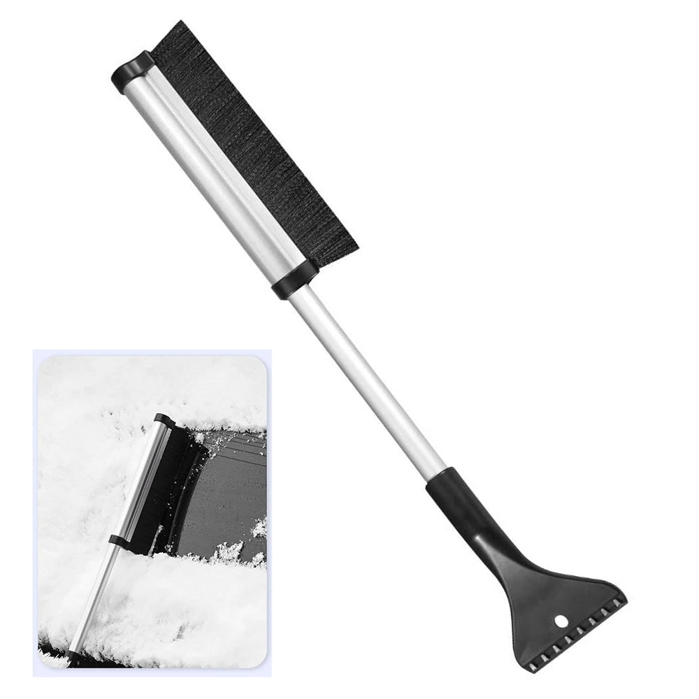 Ice Scraper 61cm Retractable Snow Brush Window Defrost Cleaning Tool with Aluminium Handle