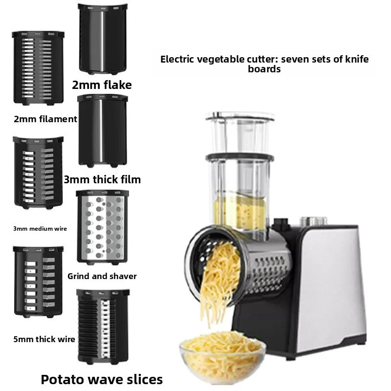 Electric Vegetable Cutter Multifunction Automatic Food Slicer Shredder Grinder Machine – Gray