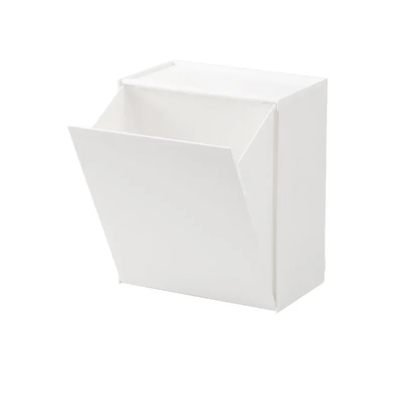 Wall Mounted Hidden Storage Cabinet No Drill Bathroom Organizer Flip Door Space Saving Storage Box – White