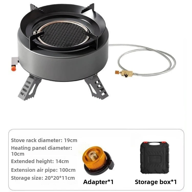 Camping Gas Stove 3200W Portable Wind Resistant Outdoor Cooking Burner - Black