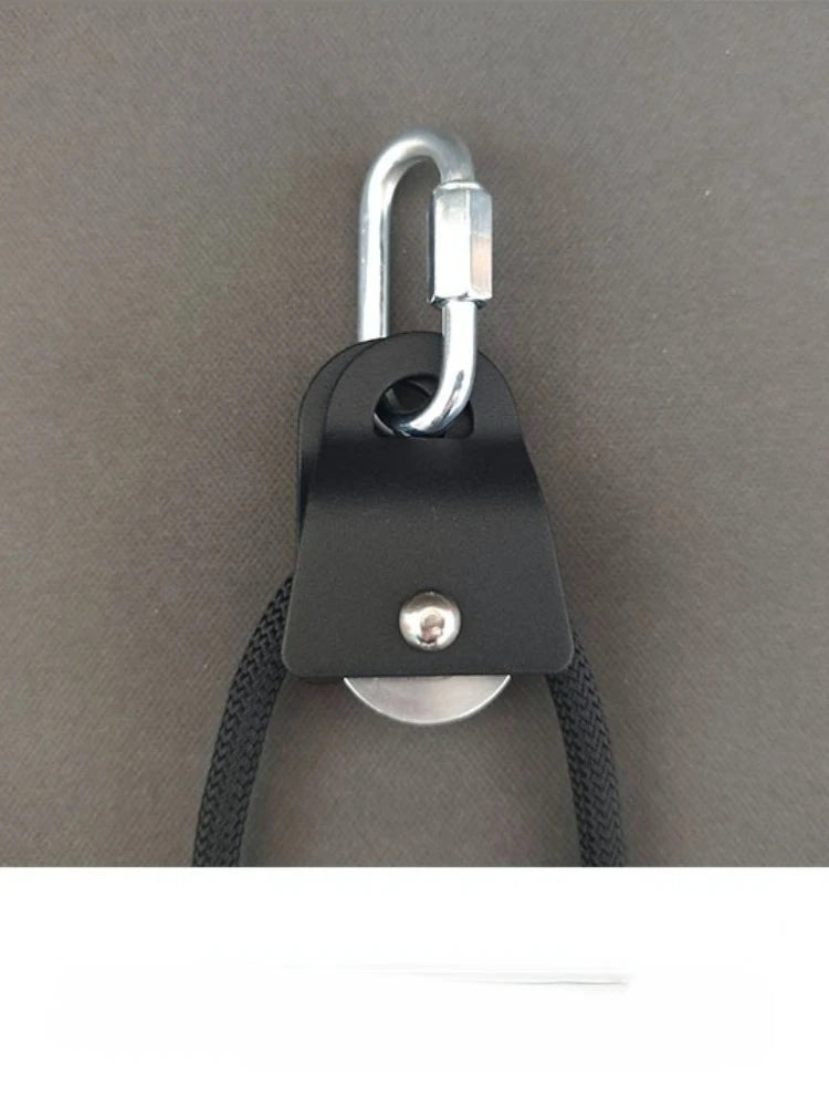 Cable Rope Attachment Single Grip Pull Down Handle Biceps Triceps Training - Black