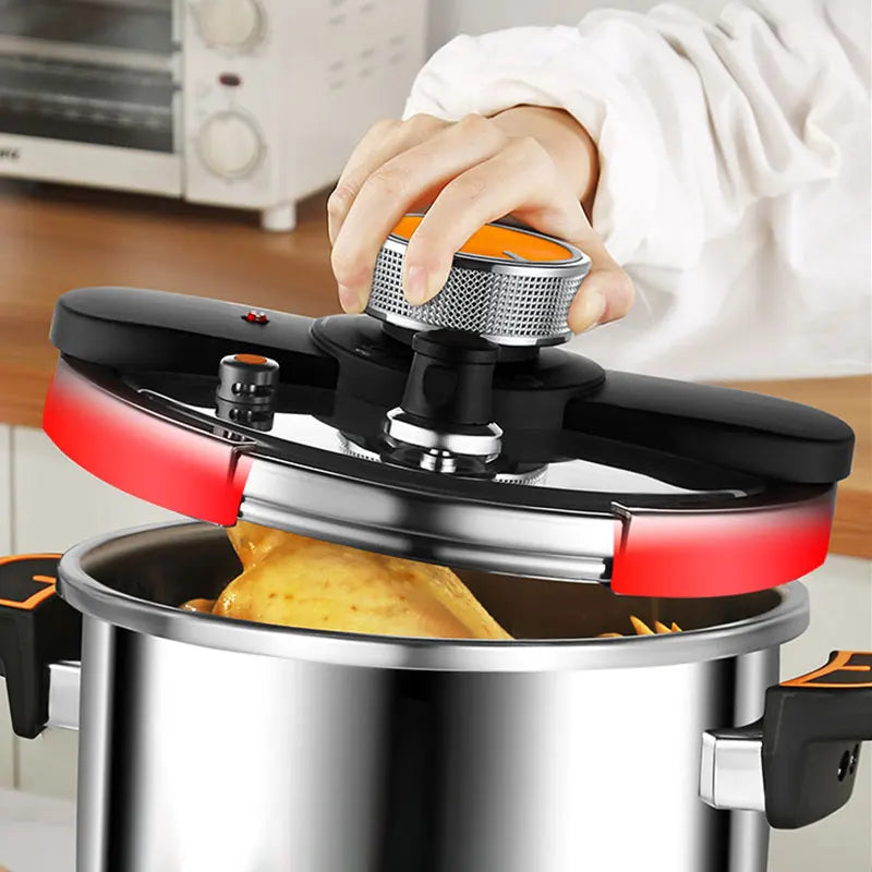 6L Stainless Steel Pressure Cooker – One-Hand Locking Multi-Cooker for Gas & Induction Stove