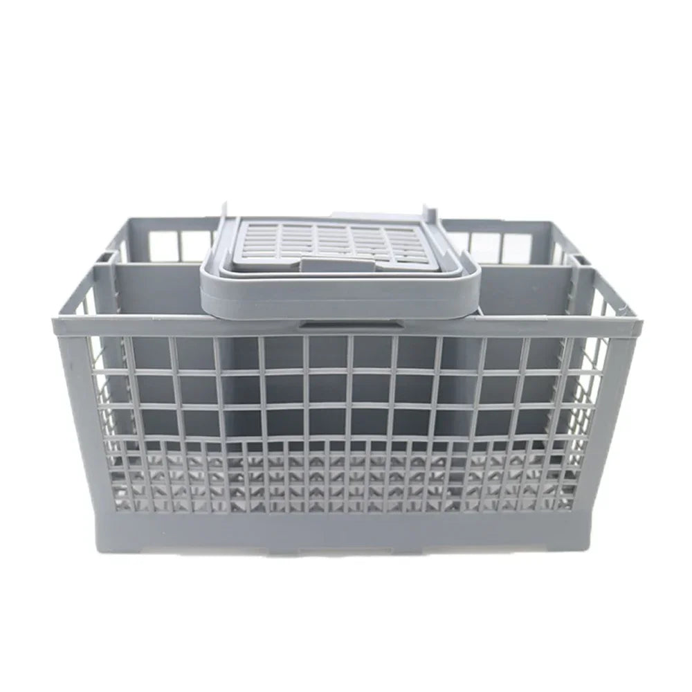 Universal Dishwasher Cutlery Basket Replacement Utensil Holder with Removable Handle – Grey