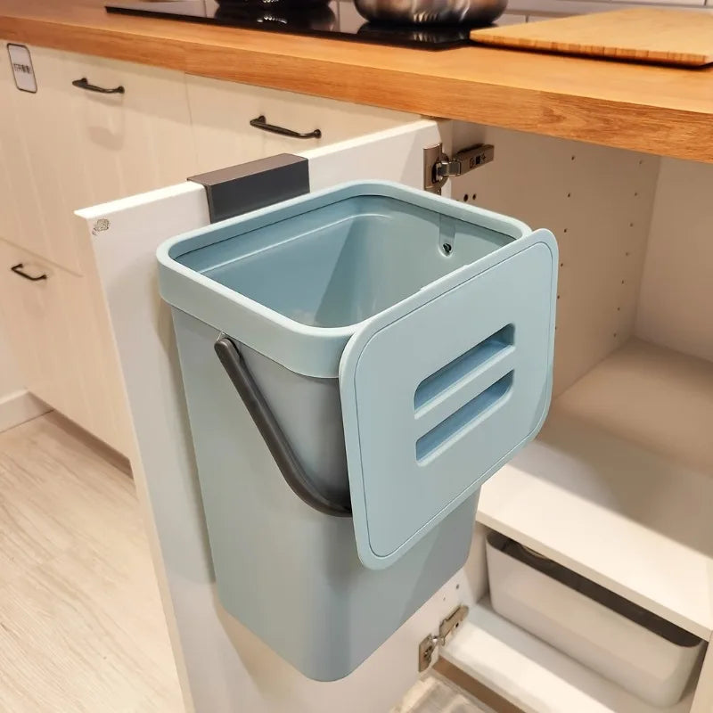 Rubbish Bin 5L Quiet Close Lid Small Rectangular Benchtop Waste Bin - White