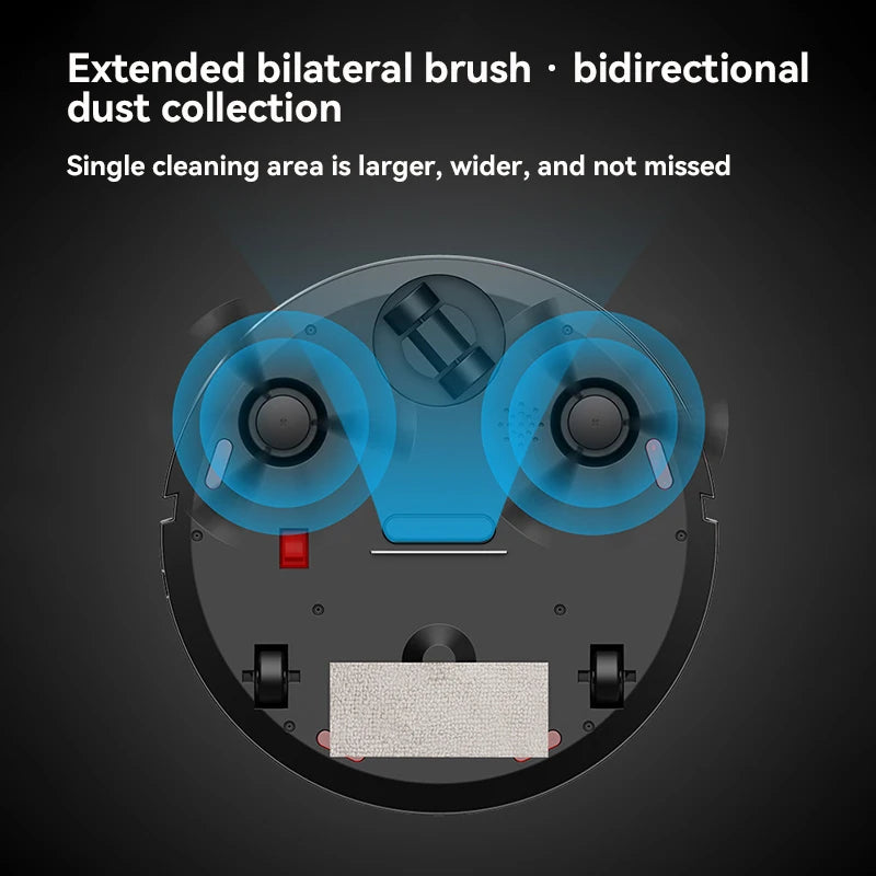 Robot Vacuum Cleaner 1200Pa 3 in 1 Wet Dry Sweeping USB Rechargeable Home Cleaner - White