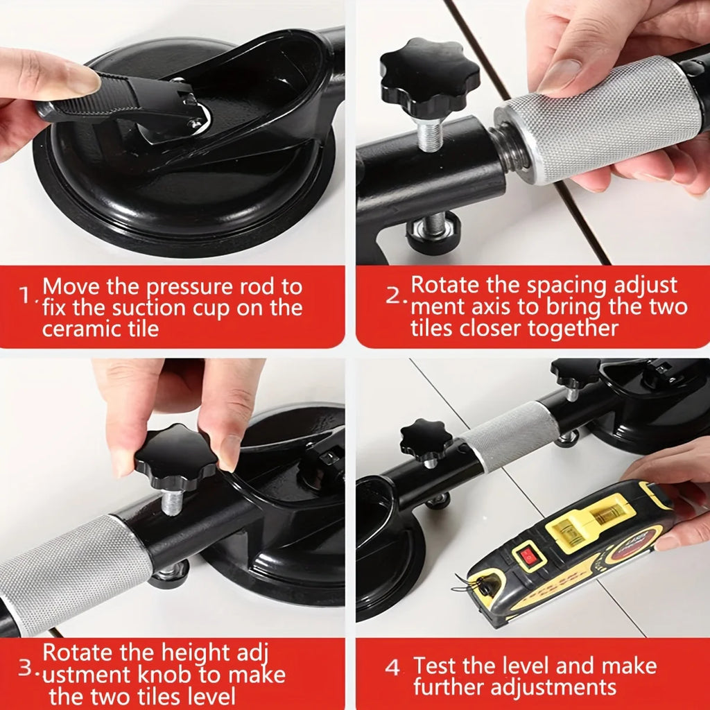 Glass Suction Cup Lifter Heavy Duty Aluminum Vacuum Plate Handle Dual Pad Lifting Tool