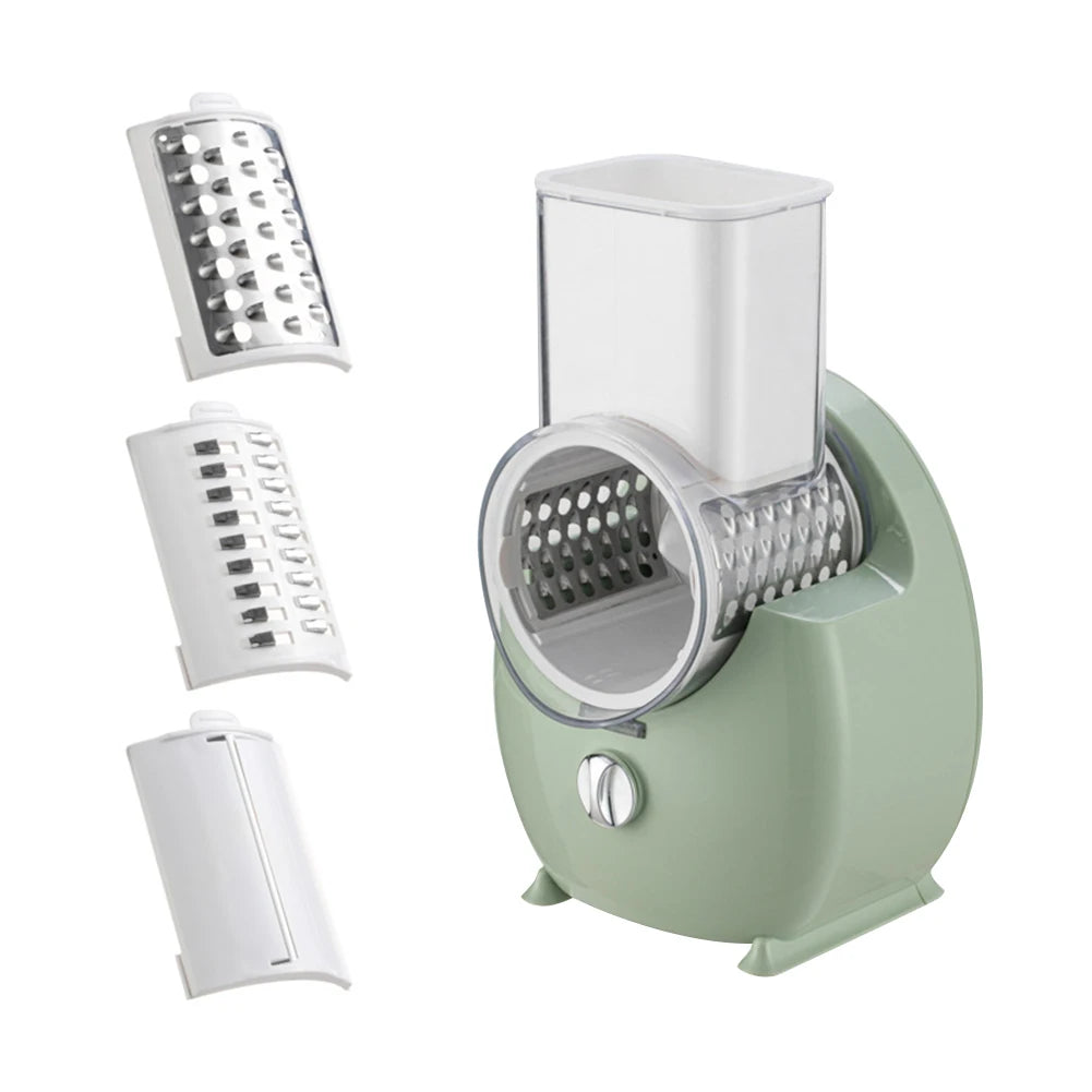 Electric Vegetable Slicer 3 in 1 Rechargeable Grater Cutter 29cm - Green