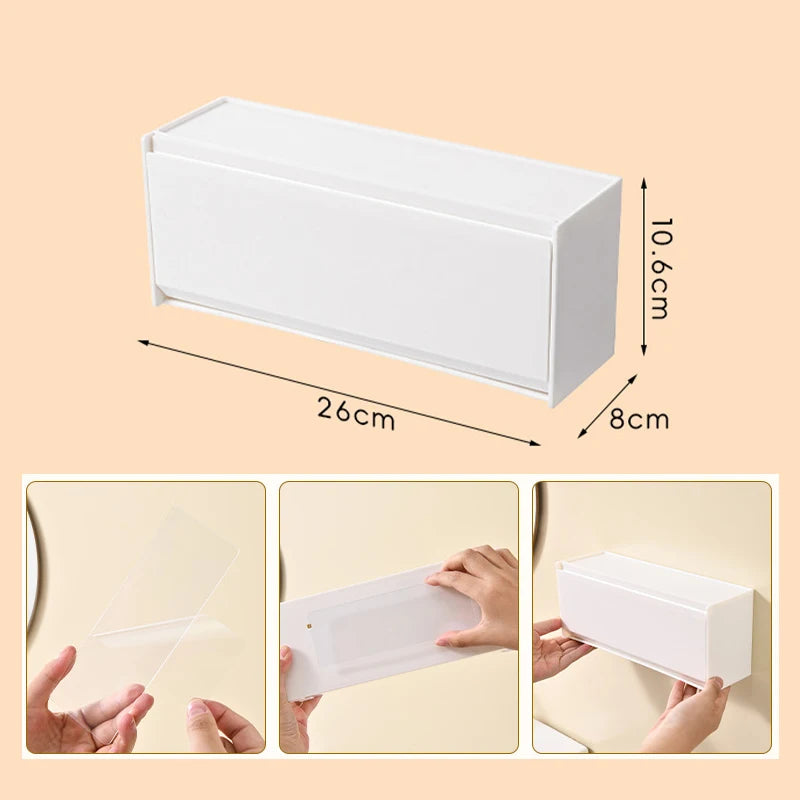 Storage Box Stackable Wall Mount Removable Divider Organiser - Black