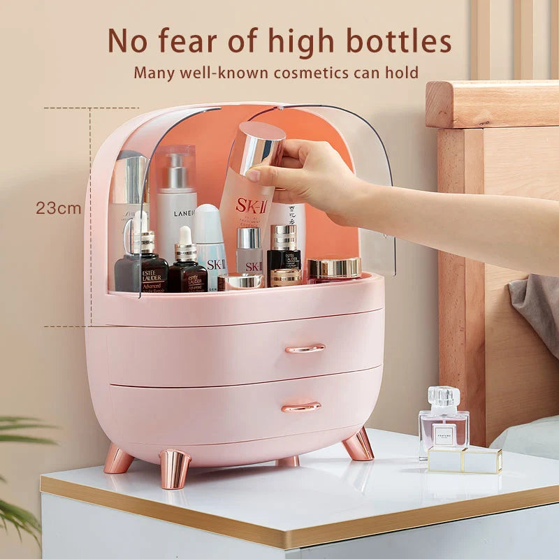 Makeup Storage Organiser Large with Drawers Cosmetic Jewellery Box - Pink
