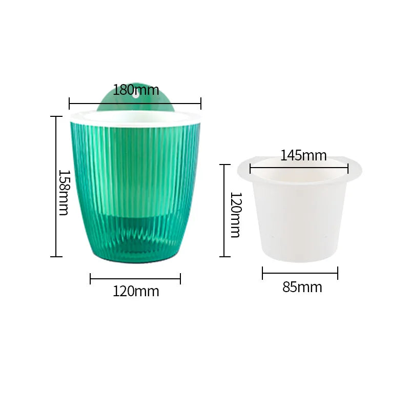 Wall Mounted Planter 18cm Plastic Hanging Flower Pot Self-Watering Wall Decoration – Green