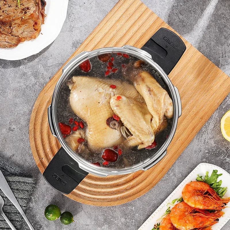Stainless Steel Pressure Cooker 1.8L Portable Quick Cooking Pot Induction Compatible – Silver