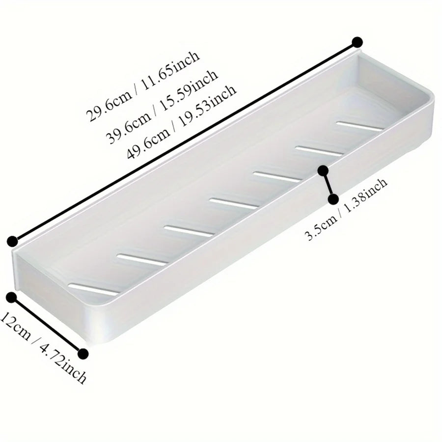 Wall Mounted Aluminum Kitchen Spice Rack with Hooks Storage Shelf Organizer – 40cm