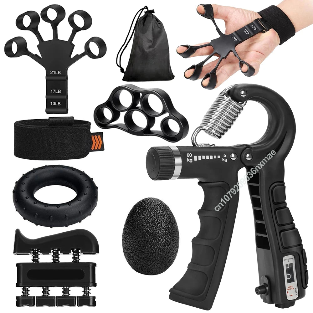 Adjustable Heavy Hand Gripper Fitness Hand Exerciser Grip Wrist Training Finger Gripper Hand Strengthener for Patient - 6PCS Set