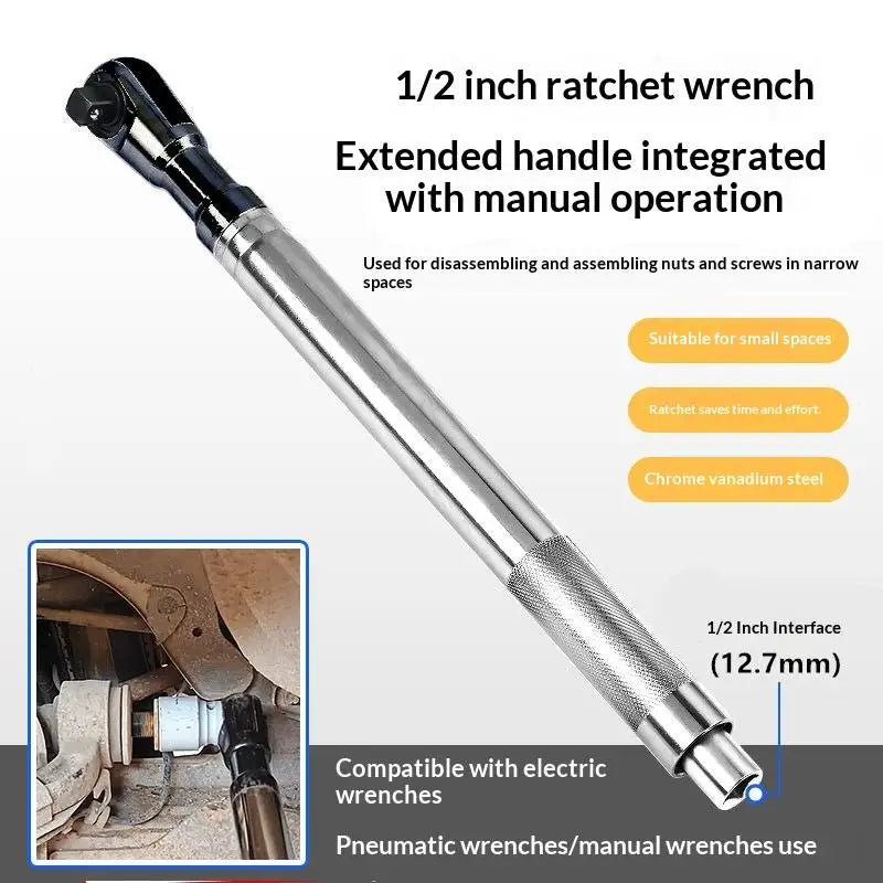 Extension Wrench Portable Heavy Duty 2 in 1 Ratchet Alignment Adjustment Tool with Extended Handle