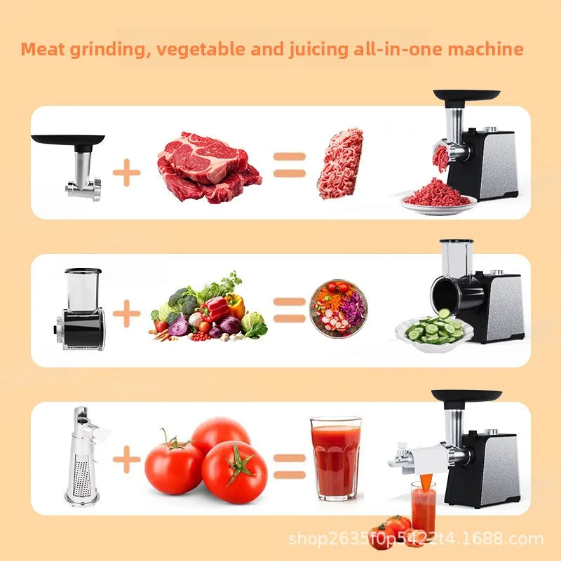 Electric Vegetable Cutter Multifunction Automatic Food Slicer Shredder Grinder Machine – Gray