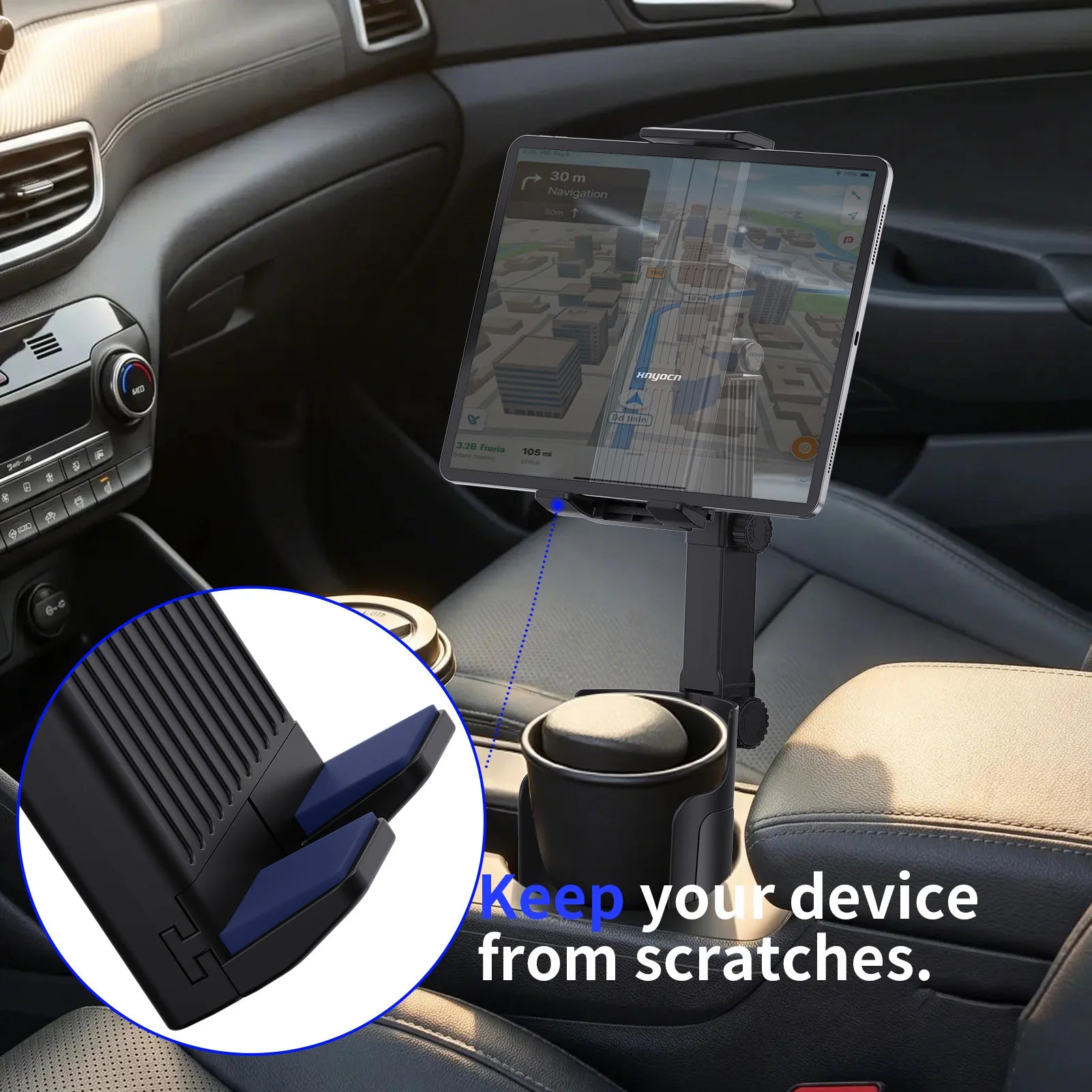 Tablet Phone Holder 4-14 Inch Adjustable Cup Holder Mount Foldable Rotating Viewing Stand