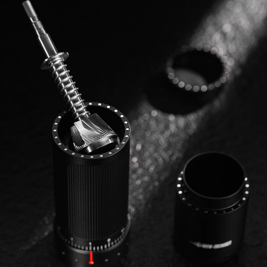 Manual Coffee Grinder 19cm Adjustable Stainless Steel Burr Portable Hand Grinder - Black