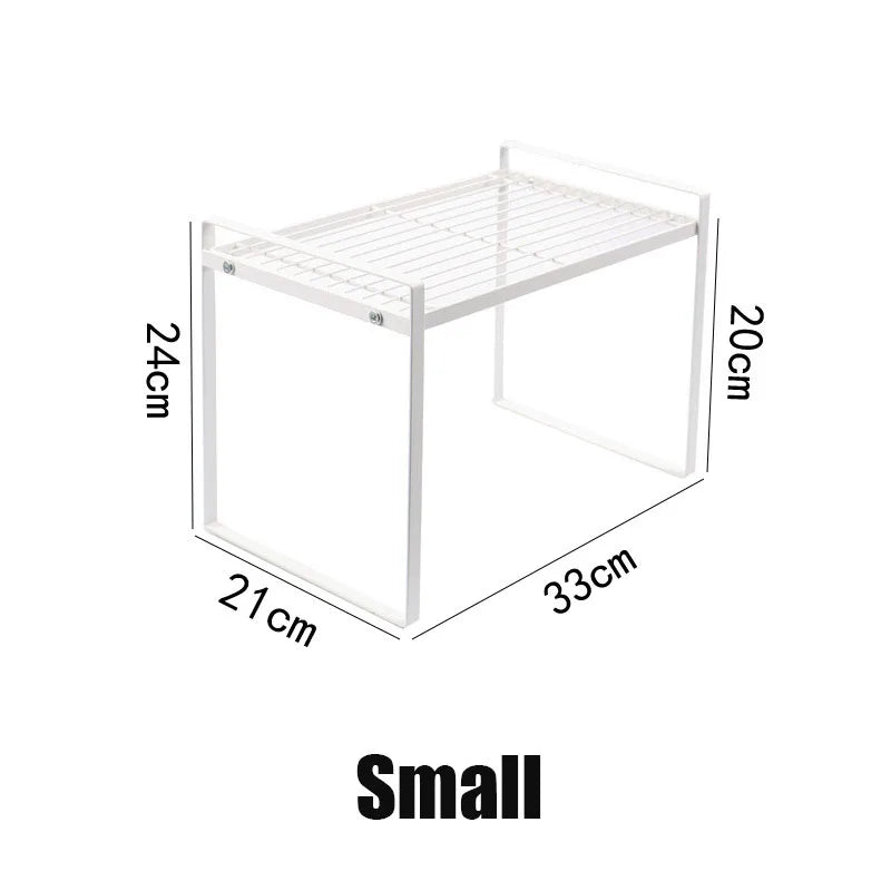 Small Metal Desktop Storage Rack Countertop Organizer Shelf Space Saving Kitchen Cabinet Storage