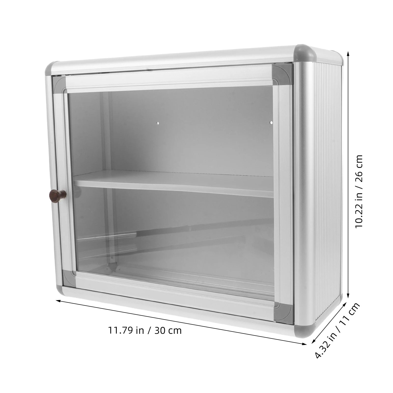 Medicine Cabinet Wall Mounted Waterproof Aluminium Storage Box 2 Layer