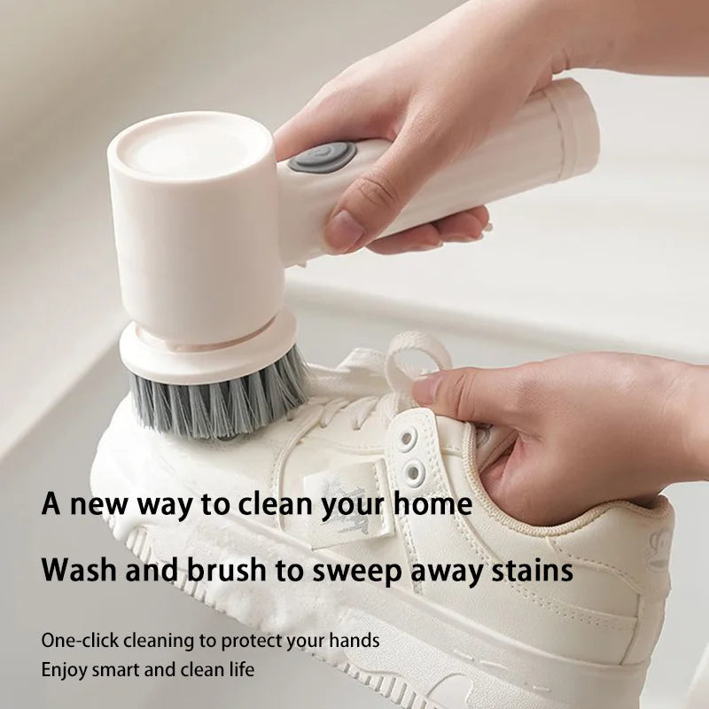 Cordless Electric Spin Cleaning Brush USB Rechargeable Power Scrubber Black Single