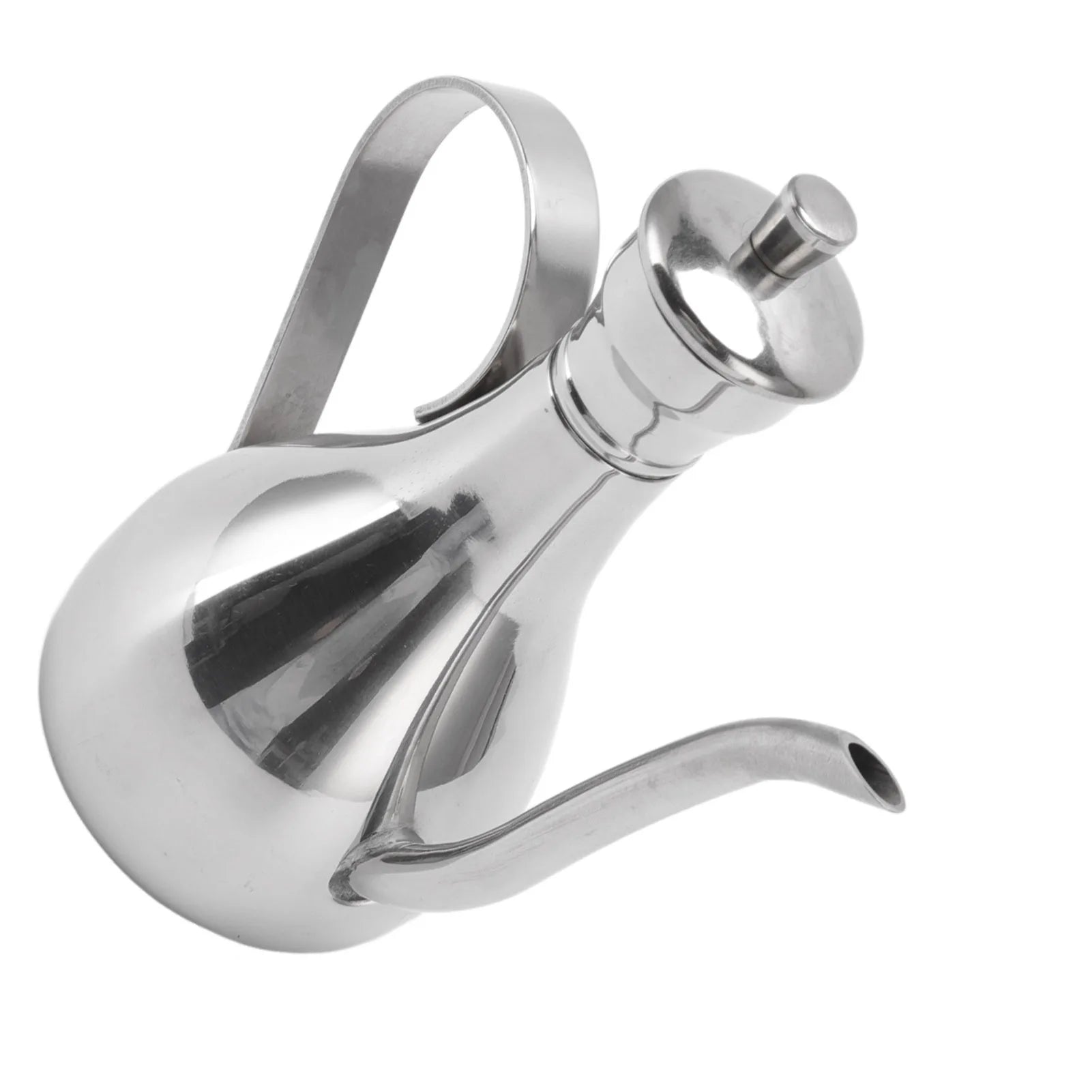 Oil Dispenser Bottle 350mL Stainless Steel Leak Resistant Curved Spout Kitchen Pouring Pot