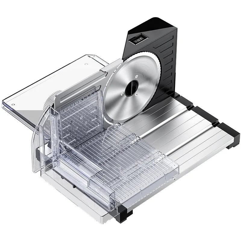 Electric Meat Slicer 220V Stainless Steel Food Cutter 19.5cm - Black