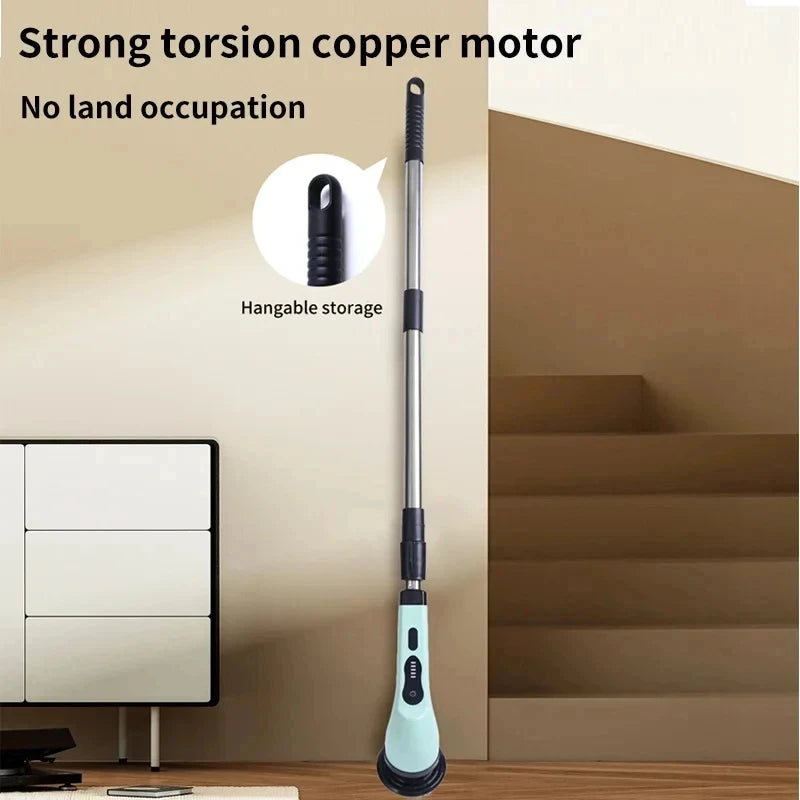 Portable Rechargeable Electric Spin Cleaning Brush 9-in-1 Multi Surface Scrubber with LED Display