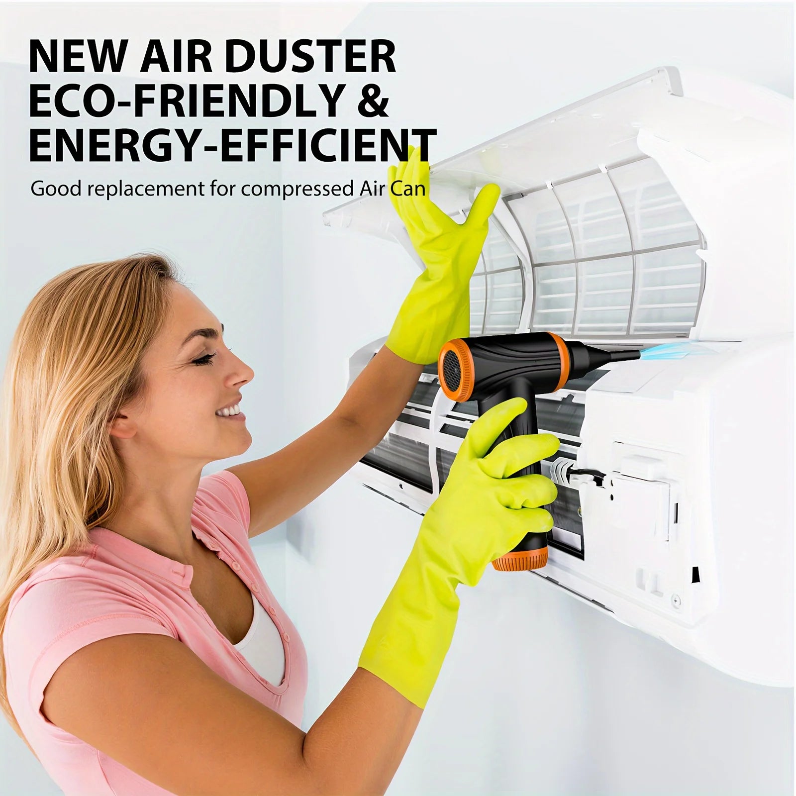 Wireless Air Duster 130000RPM Electric Blower Rechargeable Keyboard PC Cleaner Black