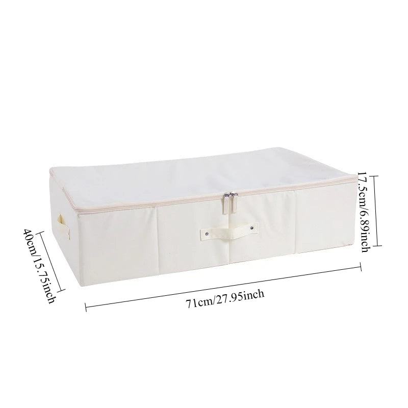 Storage Box Under Bed Clothing Organiser with Zipper Closure and Side Handles
