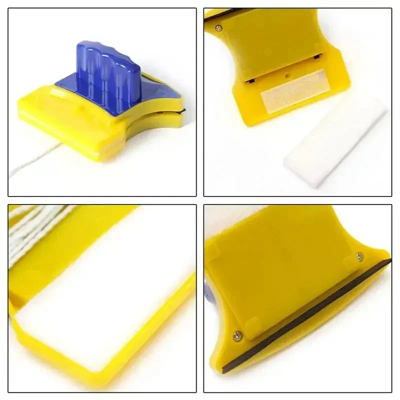 Magnetic Window Cleaner Double-Sided Glass Wiper with 1.2m Rope for 3–8mm Windows - 1 Pc