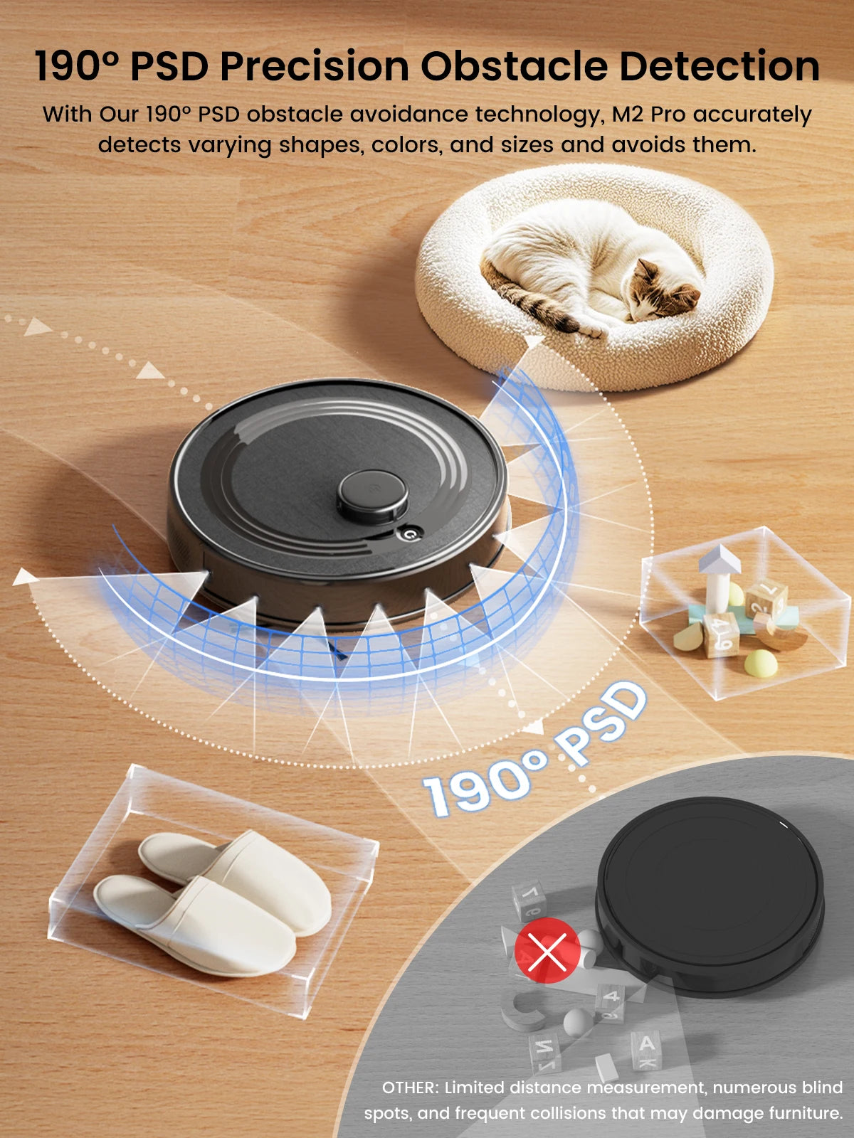 Robot Vacuum Cleaner 6000Pa LiDAR Navigation Self-Emptying Vacuum Mop with 2.7L Dust Station WiFi App Control Alexa
