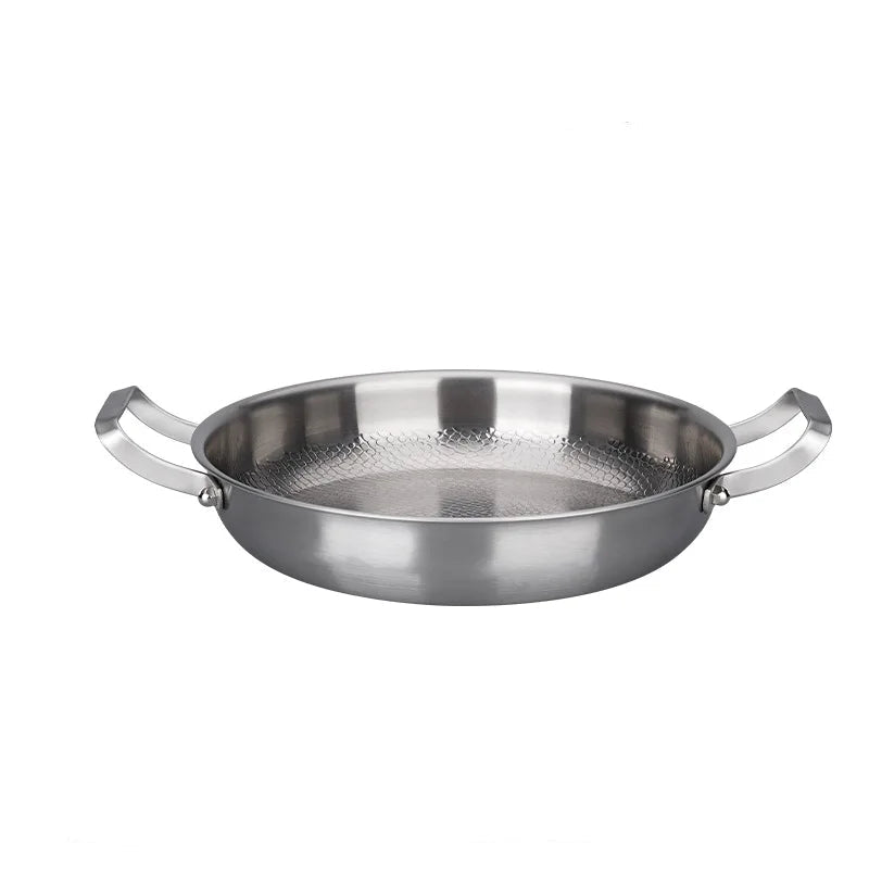 Titanium Alloy Frying Pan 30cm Skillet Hammer Pattern Double Handle