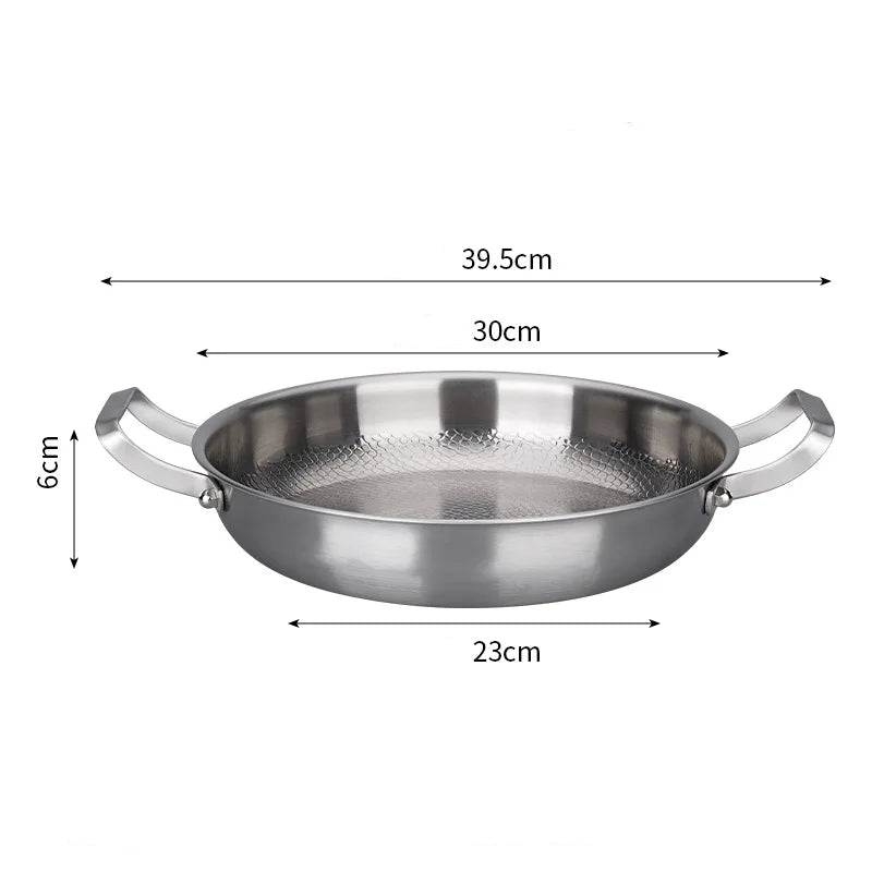 Titanium Alloy Frying Pan 30cm Skillet Hammer Pattern Double Handle
